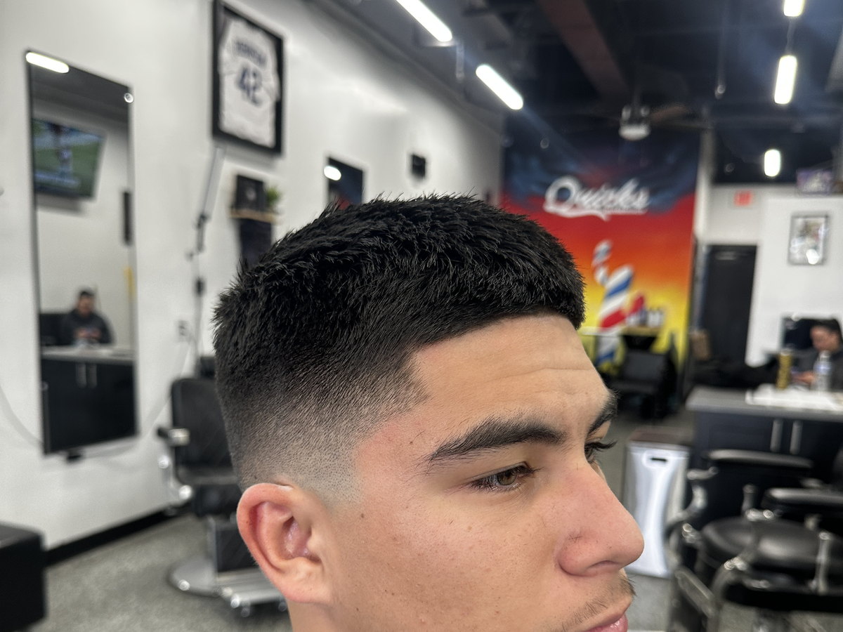 A sharp mid fade, finished and lined up